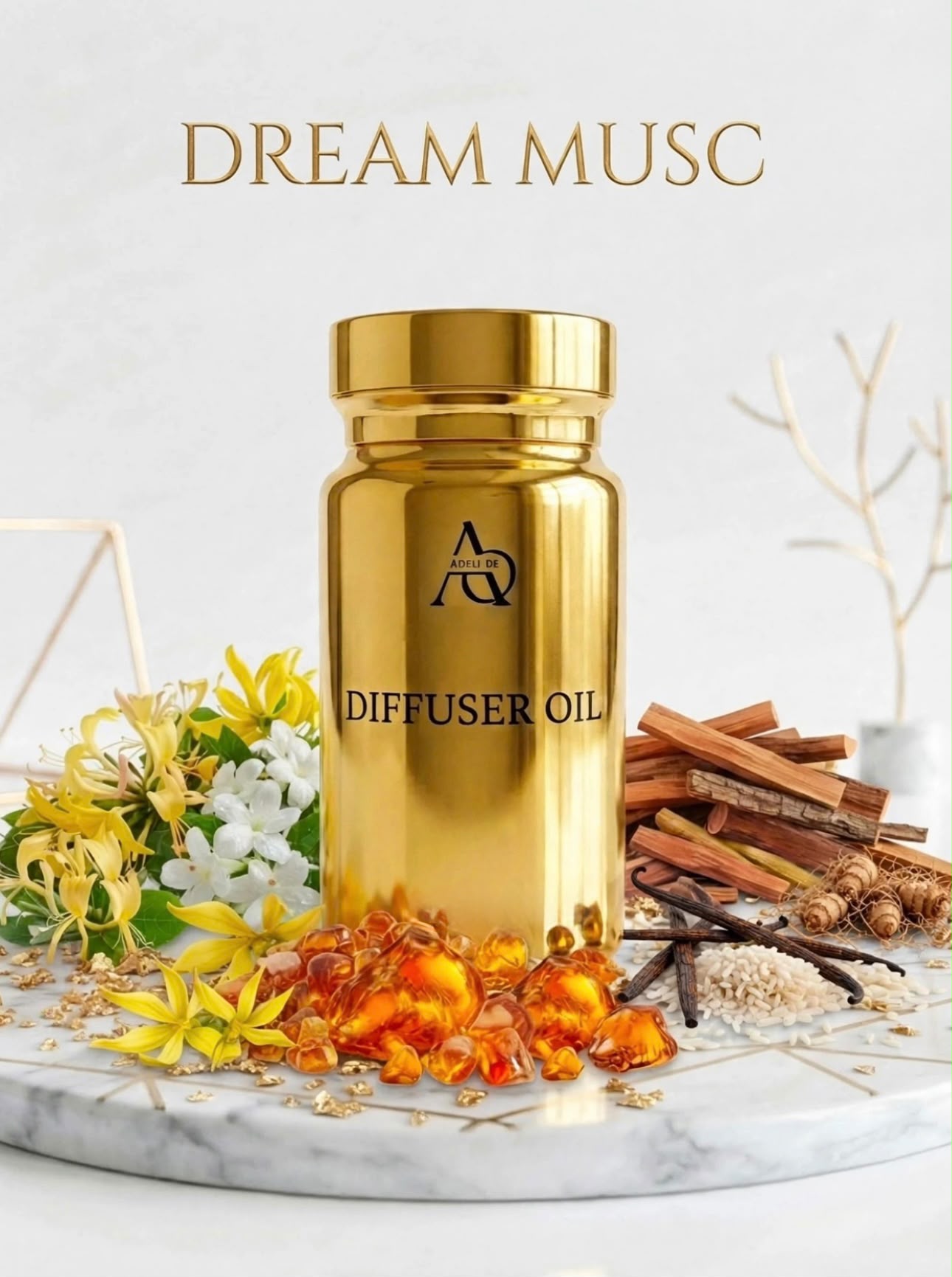 Dream Musc Diffuser Oil 100ml gold bottle (100ML)