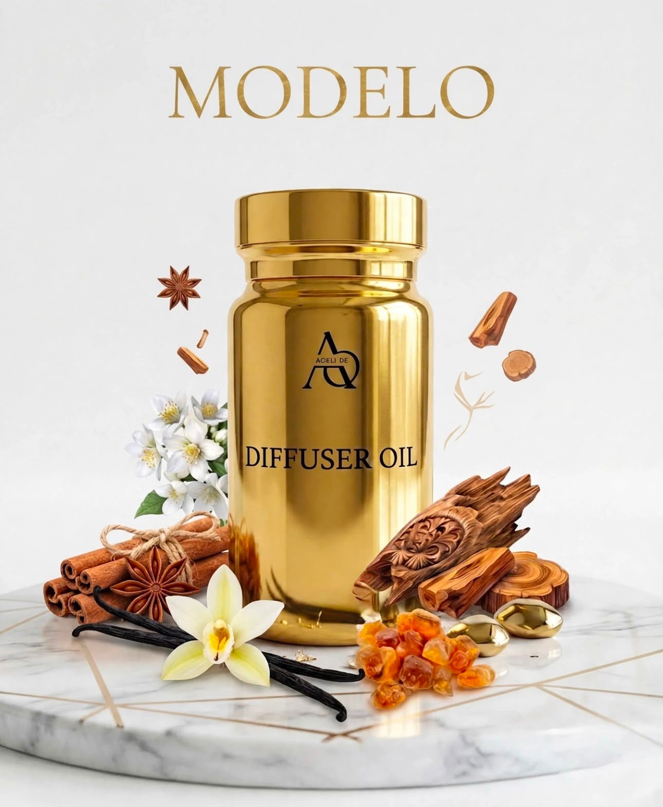 Modelo Diffuser Oil 100ml gold bottle (100ML)